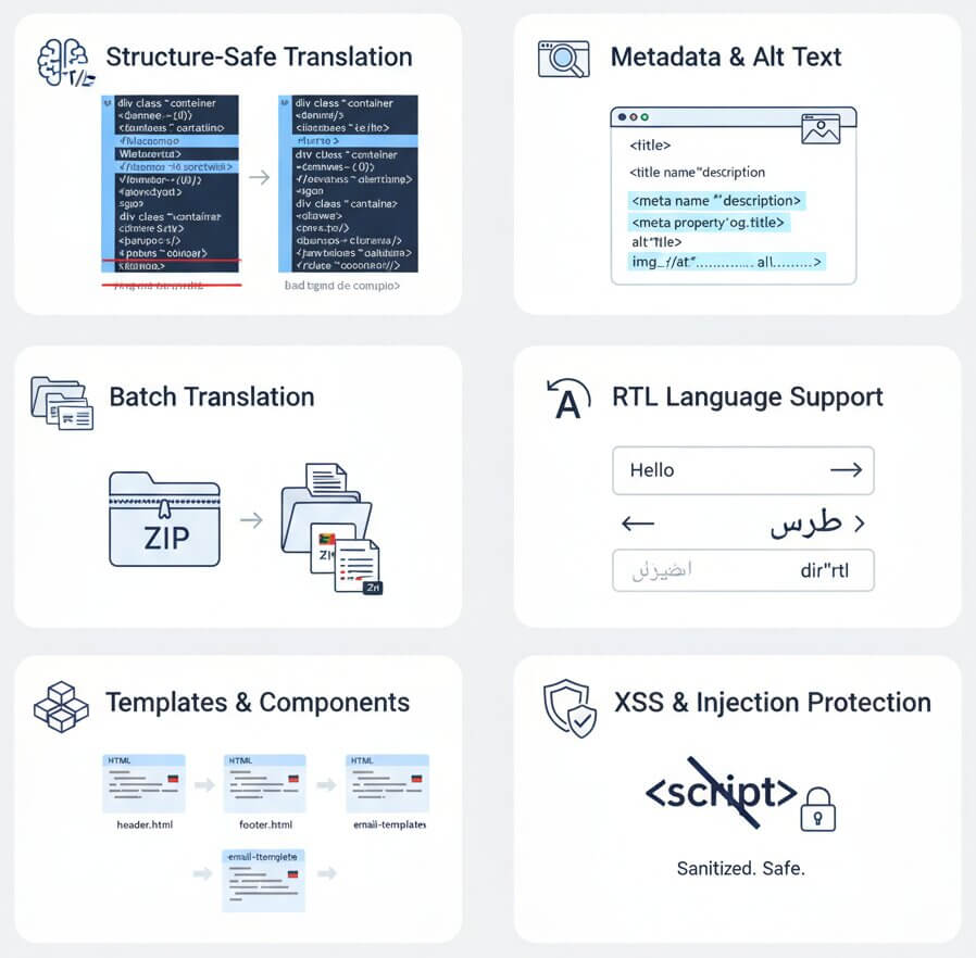 translate html while keeping formatting